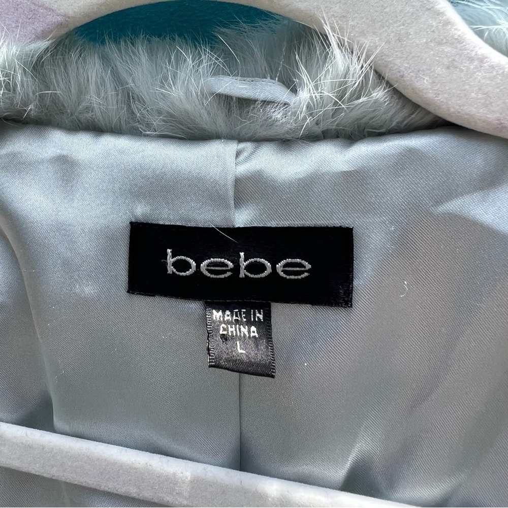 Bebe Real Rabbit Fur Blue Jacket - Picture 2 of 10